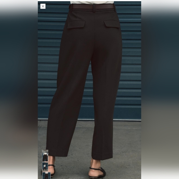 Zara Pleated Pants Trousers With Belt Size XS Green - Picture 4 of 5